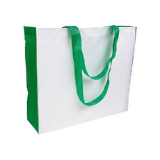 Shopper con soffietto e manici colorati colore verde