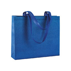 Shopper glitterata in TNT colore blu