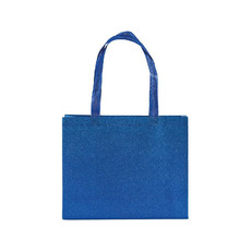Shopper glitterata in TNT colore blu
