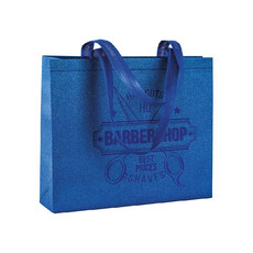 Shopper glitterata in TNT colore blu