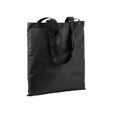 Shopper in Pet riciclato con manici a nastro colore nero