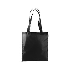 Shopper in Pet riciclato con manici a nastro colore nero