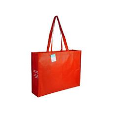 Shopper in RPET con manici lunghi colore rosso