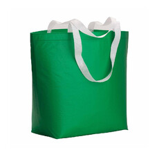 Shopper in RPET laminato con manici lunghi colore verde