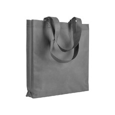 Shopper in tnt con soffietto e manici  colore grigio