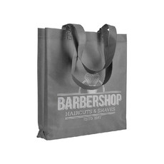 Shopper in tnt con soffietto e manici  colore grigio