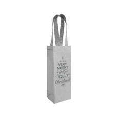 Shopper portabottiglie glitterata colore argento