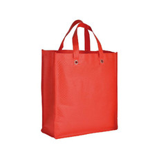 Shopper ripiegabile con soffietto in TNT colore rosso