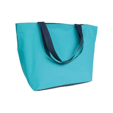 Borsa mare bicolore con tasca interna colore blu azzurro