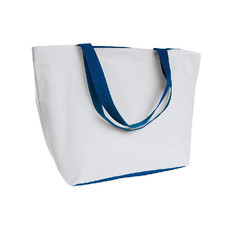 Borsa mare bicolore con tasca interna colore blu royal bianco