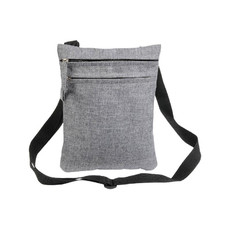 Borsello doppia tasca effetto melange colore grigio