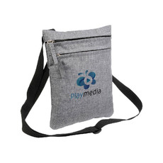 Borsello doppia tasca effetto melange colore grigio