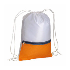 Sacca con tasca zip colorata colore arancione