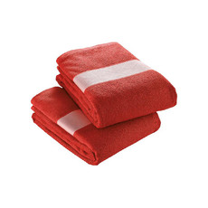 Telo in spugna di cotone con banda stampabile colore rosso