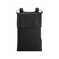 Zaino shopper in cotone con soffietto colore nero