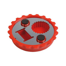 Apribottiglie e svita-tappo con magneti colore rosso