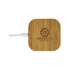 Base di ricarica wireless in bamboo 5w colore naturale
