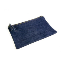 Beauty case tessuto jeans con zip colore jeans