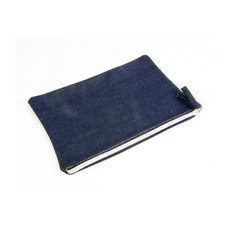 Beauty case tessuto jeans con zip colore jeans