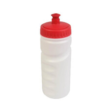 Borraccia in plastica bianca con tappo colorato colore rosso