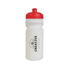 Borraccia in plastica bianca con tappo colorato colore rosso