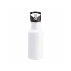 Bottiglia in alluminio 600ml con cannuccia estraibile colore bianco