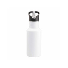 Bottiglia in alluminio 600ml con cannuccia estraibile colore bianco