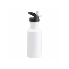 Bottiglia in alluminio 600ml con cannuccia estraibile colore bianco