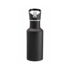 Bottiglia in alluminio 600ml con cannuccia estraibile colore nero