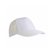 Cappellino 5 pannelli con calotta a rete colore bianco