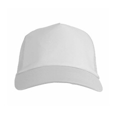 Cappellino 5 pannelli con calotta a rete colore bianco