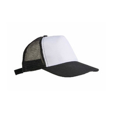 Cappellino 5 pannelli con calotta a rete colore nero