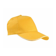 Cappellino 5 pannelli con profilo in contrasto colore giallo