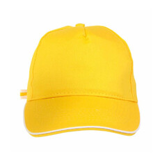 Cappellino 5 pannelli con profilo in contrasto colore giallo