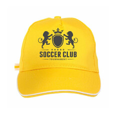 Cappellino 5 pannelli con profilo in contrasto colore giallo
