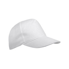 Cappellino 5 pannelli regolazione a velcro colore bianco