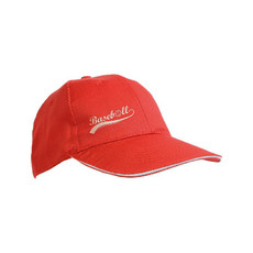 Cappellino 6 pannelli con visiera sandwich colore rosso