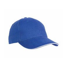 Cappellino 6 pannelli visiera sandwich colore royal
