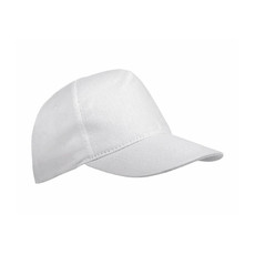 Cappellino baseball in cotone 5 pannelli colore bianco