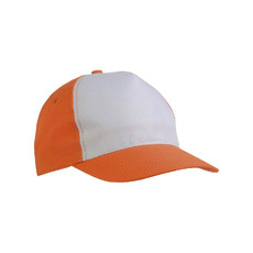 Cappellino bicolore 5 pannelli colore arancione