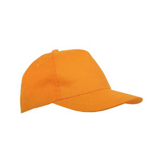 Cappellino bimbo 5 pannelli colore arancione