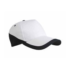 Cappellino in cotone base bianca e bordi colorati colore nero