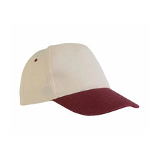 Cappellino in cotone naturale con visiera colorata colore bordeaux