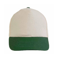 Cappellino in cotone naturale con visiera colorata colore verde