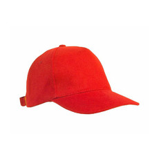 Cappellino in cotone pesante spazzolato colore rosso