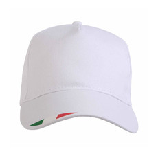Cappellino in poliestere con stampa tricolore colore bianco