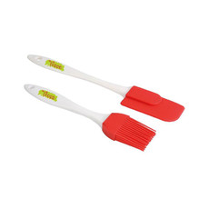 Set da cucina pennello e spatola in silicone colore rosso