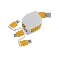 Cavo retrattile 3 in 1 colore arancione
