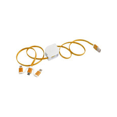 Cavo retrattile 3 in 1 colore arancione