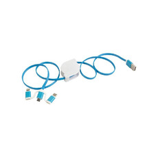 Cavo retrattile 3 in 1 colore celeste